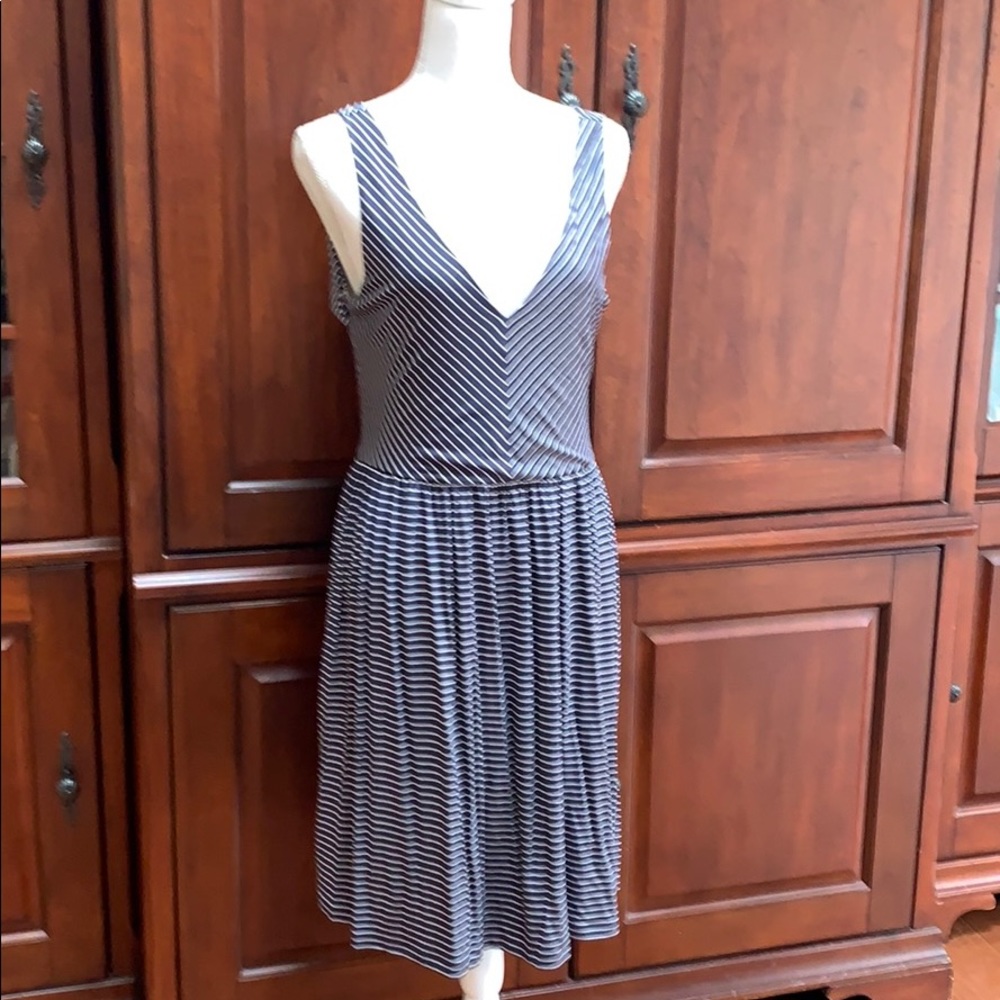 Loft striped dress NWT with cross cross back